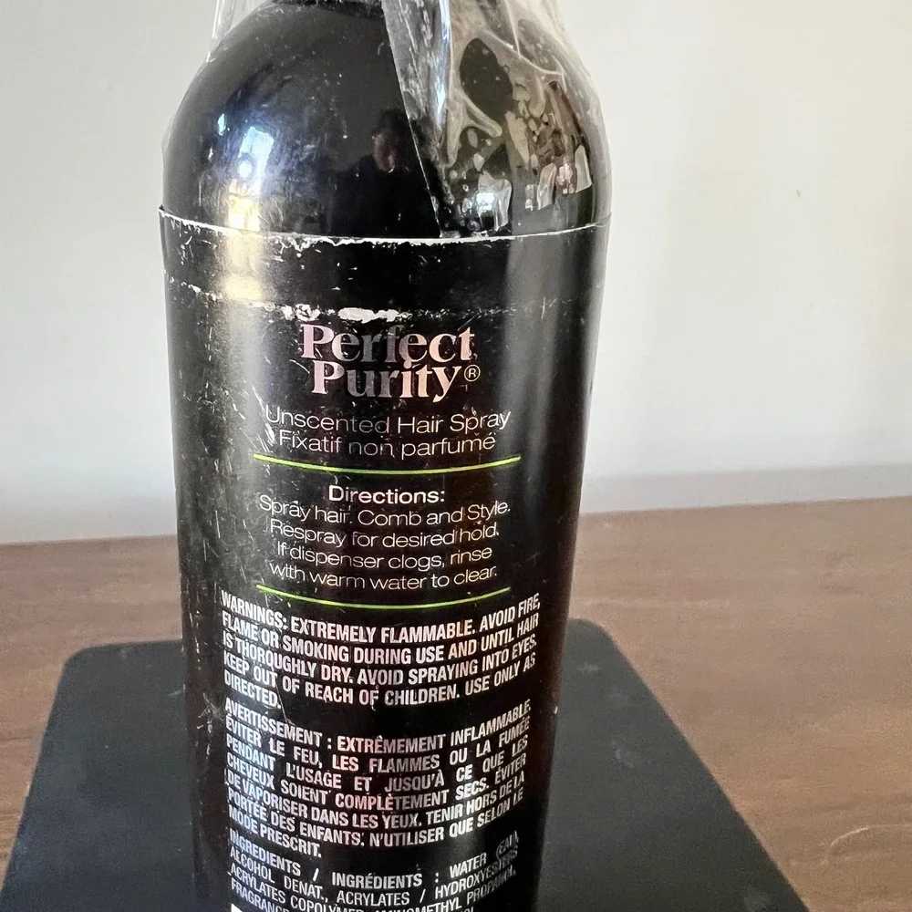 Perfect Purity Unscented Hair Spray Maximum Hold 8 fl oz Non-Aerosol Pump Spray